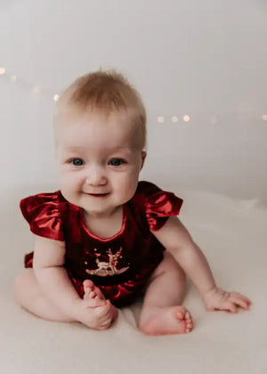 Red Velvet Prancer Playsuit/Dress