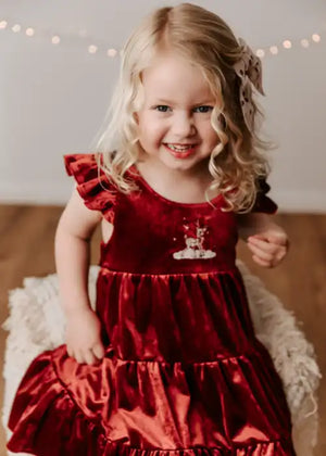 Red Velvet Prancer Playsuit/Dress