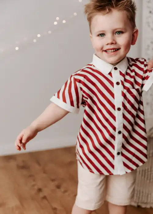 Candy Cane Collared Shirt