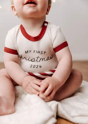 My First Christmas Bodysuit - Red