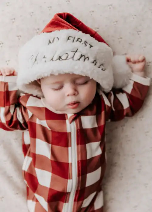 Christmas Gingham Zip Suit