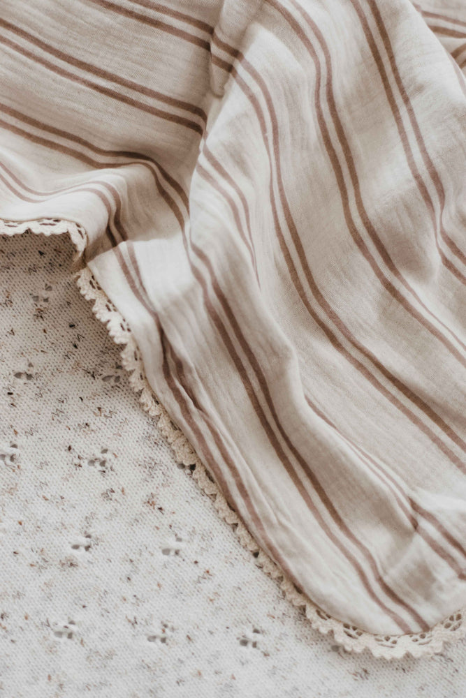 Mushroom Stripe Lace Blanket