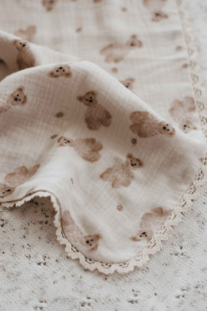 Matilda Bear Lace Blanket