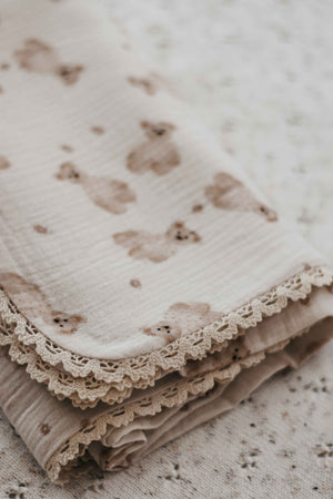 Matilda Bear Lace Blanket