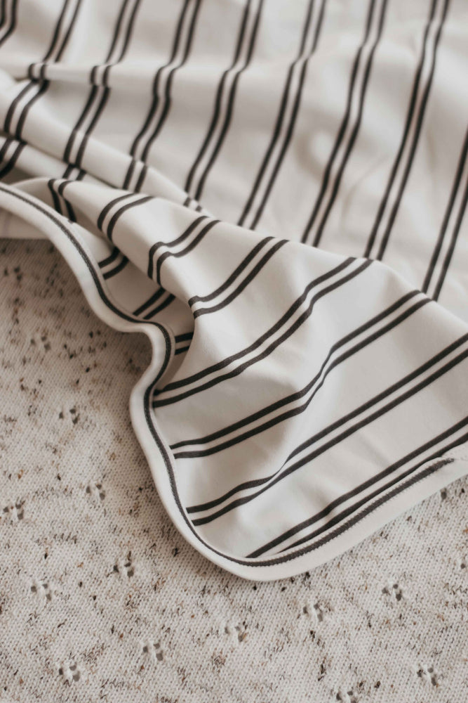 Jersey Swaddle -  Charcoal Stripe