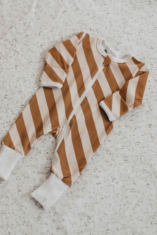 Zipsuit - Caramel Stripe   (Preorder Jan)