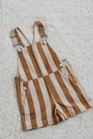 Denim Overalls - Caramel Stripe  (Preorder Late Dec)