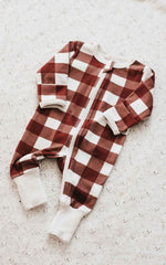 Christmas Gingham Zip Suit