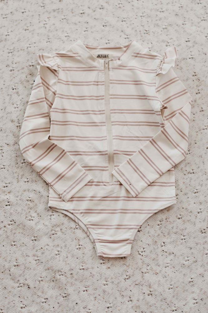 Mushroom Stripe Frill Swimsuit