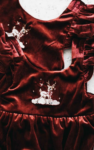 Red Velvet Prancer Playsuit/Dress