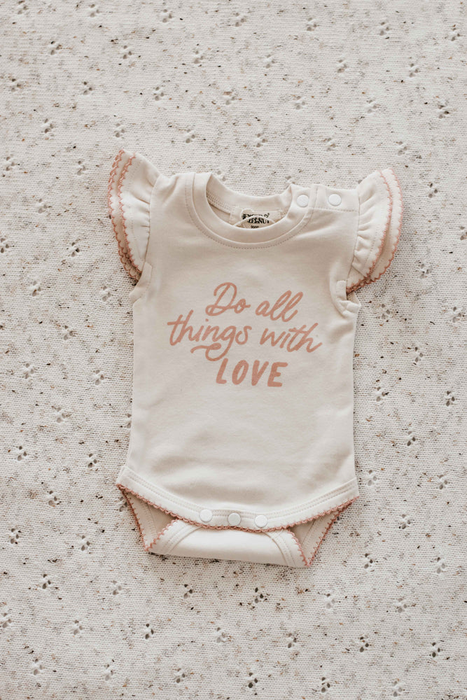 Do all things with love Bodysuit/Tee - Pink