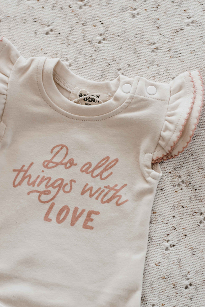 Do all things with love Bodysuit/Tee - Pink