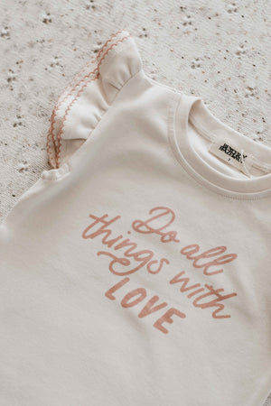 Do all things with love Bodysuit/Tee - Pink