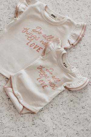 Do all things with love Bodysuit/Tee - Pink