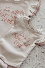 Do all things with love Bodysuit/Tee - Pink