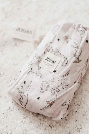 Bamboo Muslin Swaddle - Retrosaurus