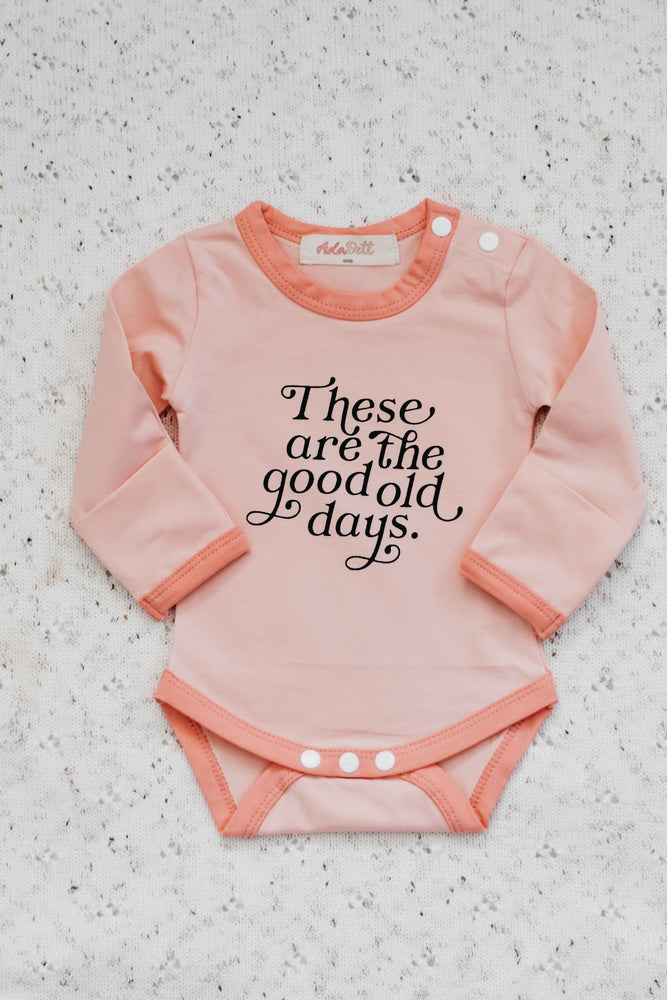 These are the Good Old Days Baby Suit - Coral