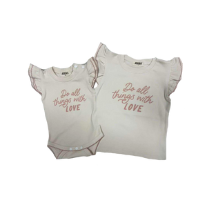 Do all things with love Bodysuit/Tee - Pink